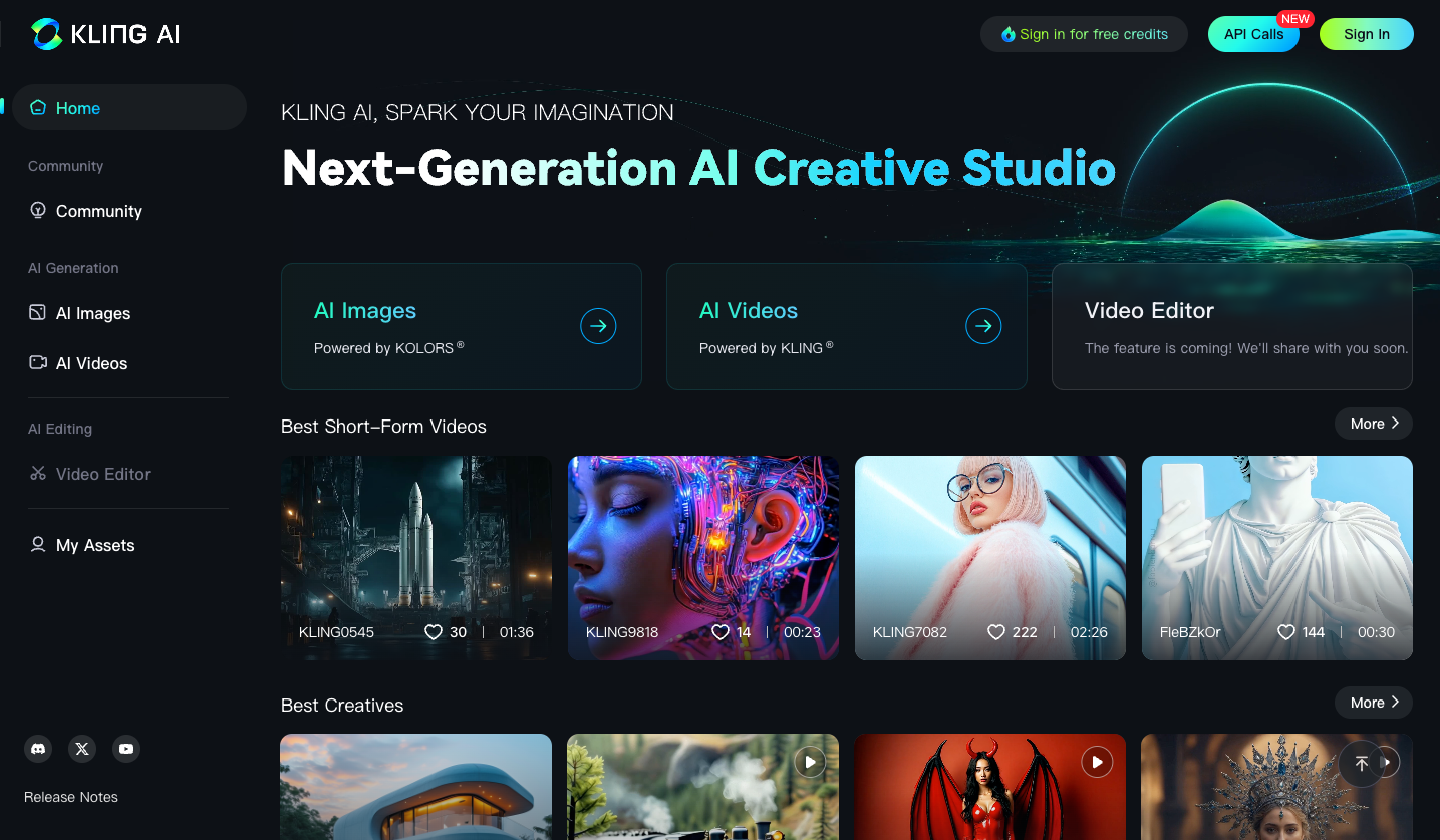 kling-ai-next-generation-ai-creative-studio.png Website Screenshot